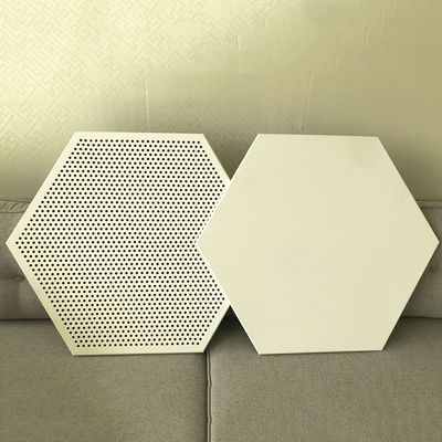 Aluminium metalen plafond Hexagon plafond panelen 404mm Clip In