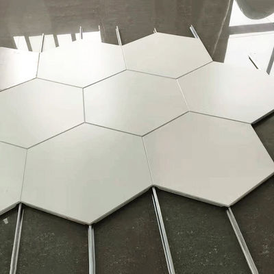 Aluminium metalen plafond Hexagon plafond panelen 404mm Clip In