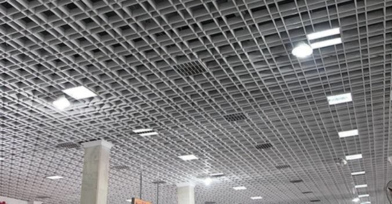 Aluminium metalen roosterplafond 250x250mm voor congrescentrum